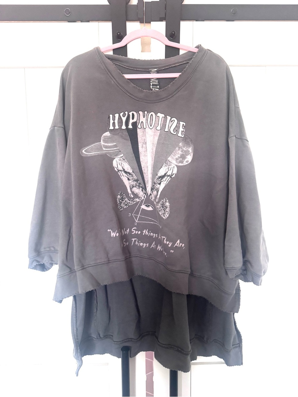 Magnolia Pearl Cotton Knit Oversized Hi Lo Hypnotize Francis Pullover Ozzy OS